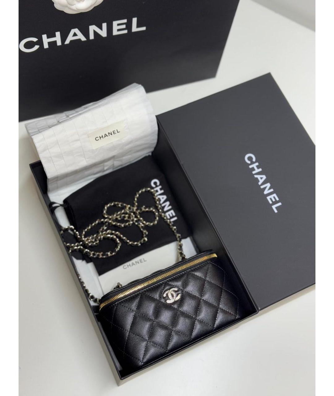 CHANEL Черная кожаная сумка через плечо, фото 2