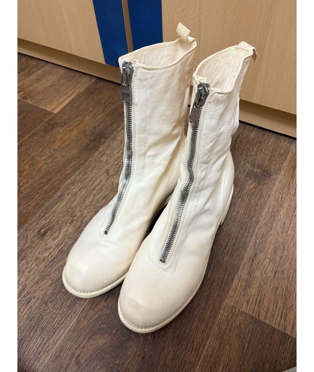 GUIDI Бежевые кожаные полусапоги, фото 3