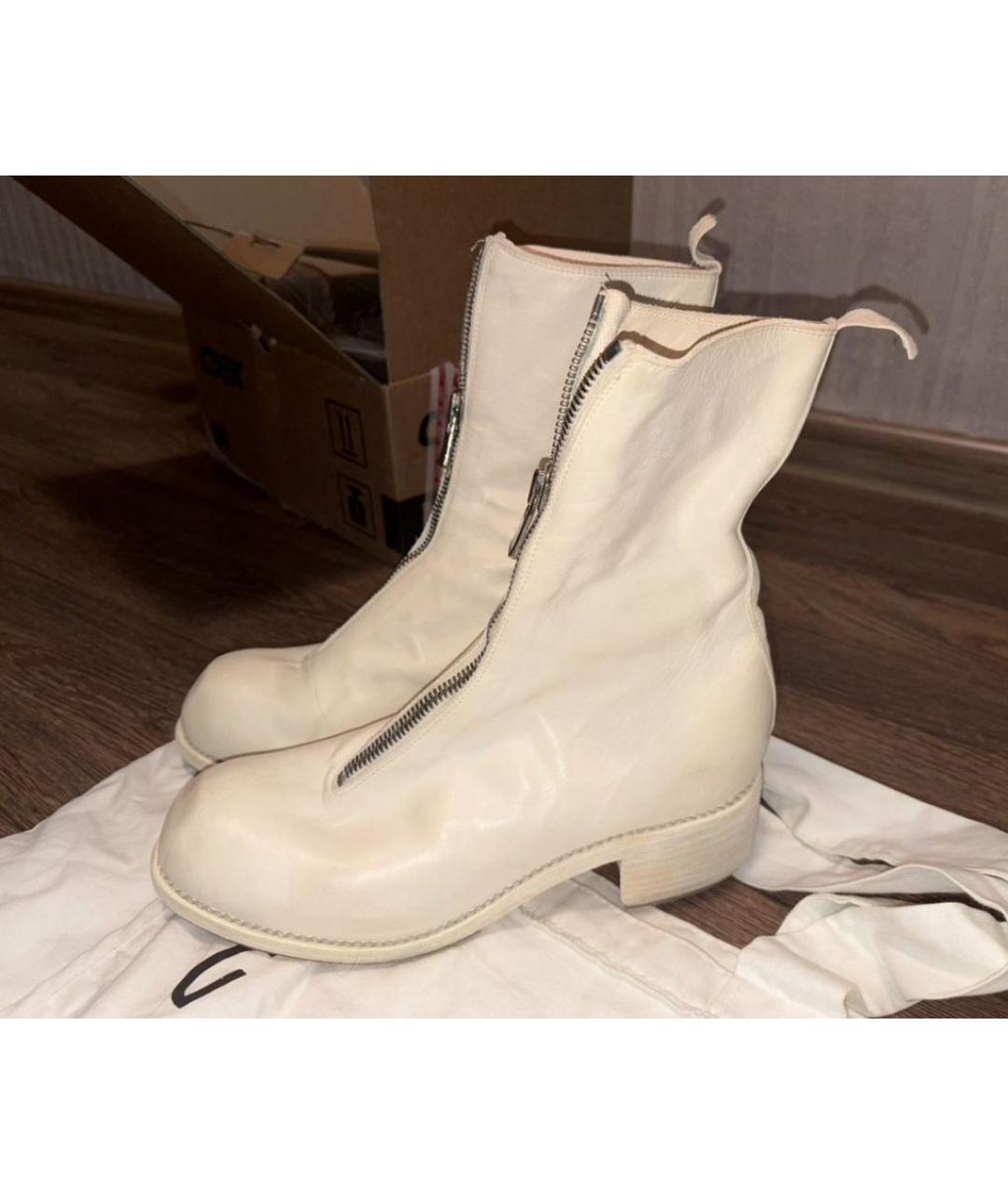 GUIDI Бежевые кожаные полусапоги, фото 6