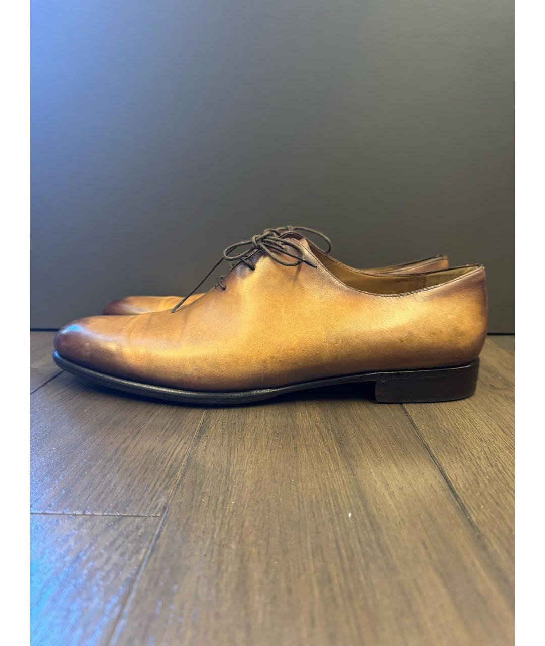 BERLUTI Горчичные кожаные туфли, фото 5