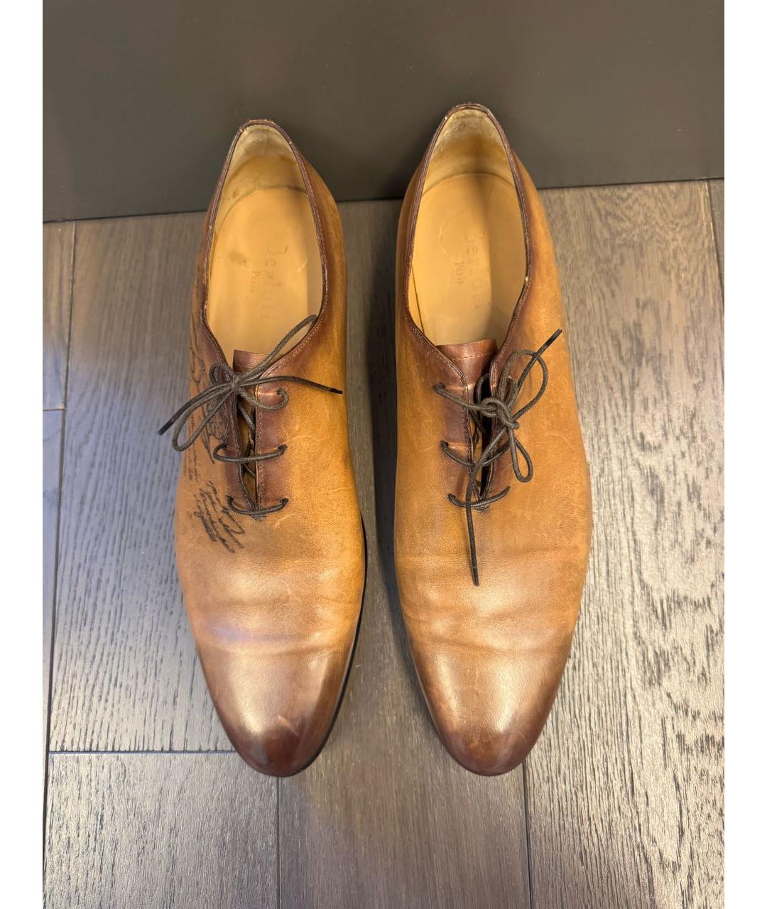 BERLUTI Горчичные кожаные туфли, фото 2