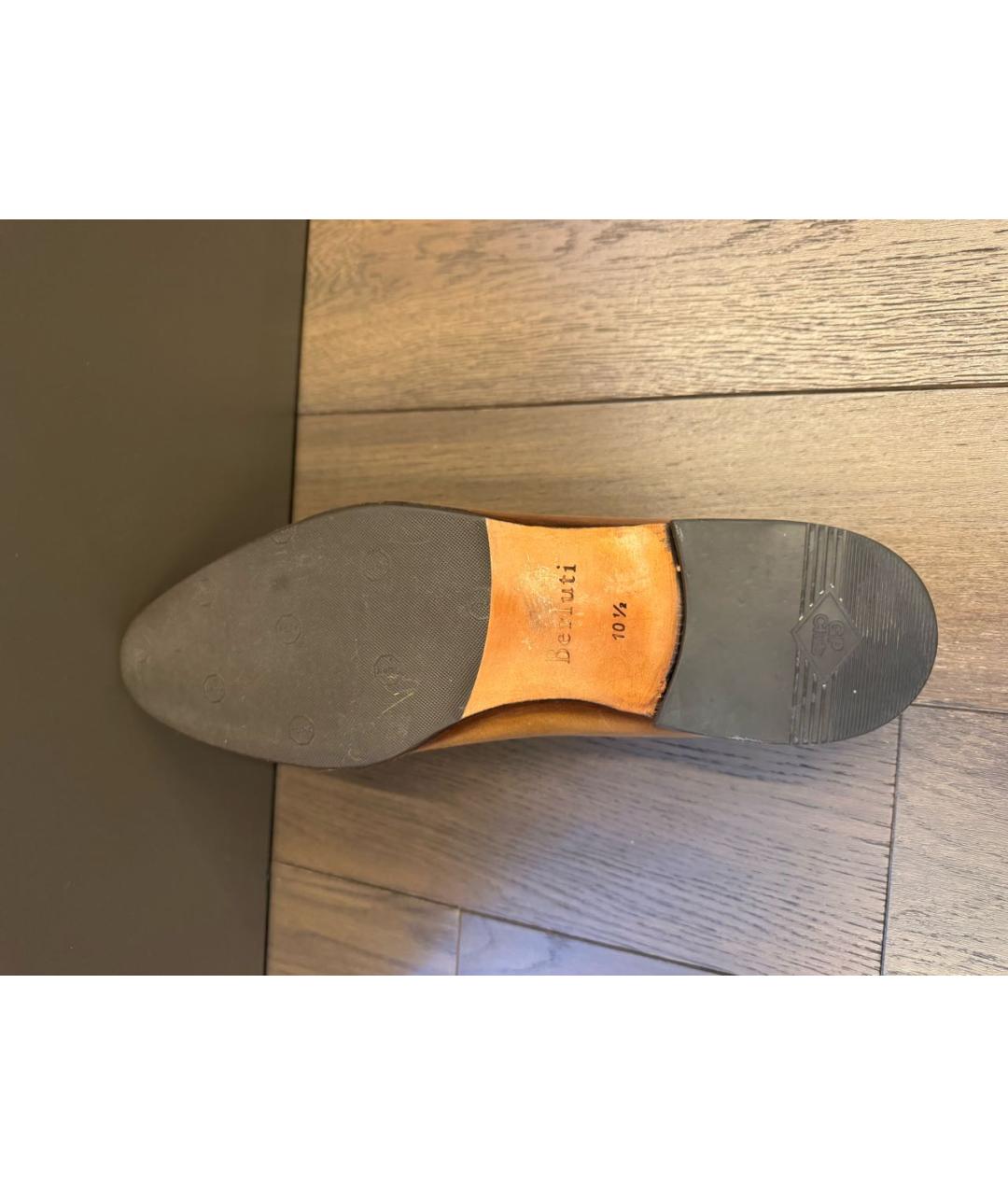 BERLUTI Горчичные кожаные туфли, фото 7