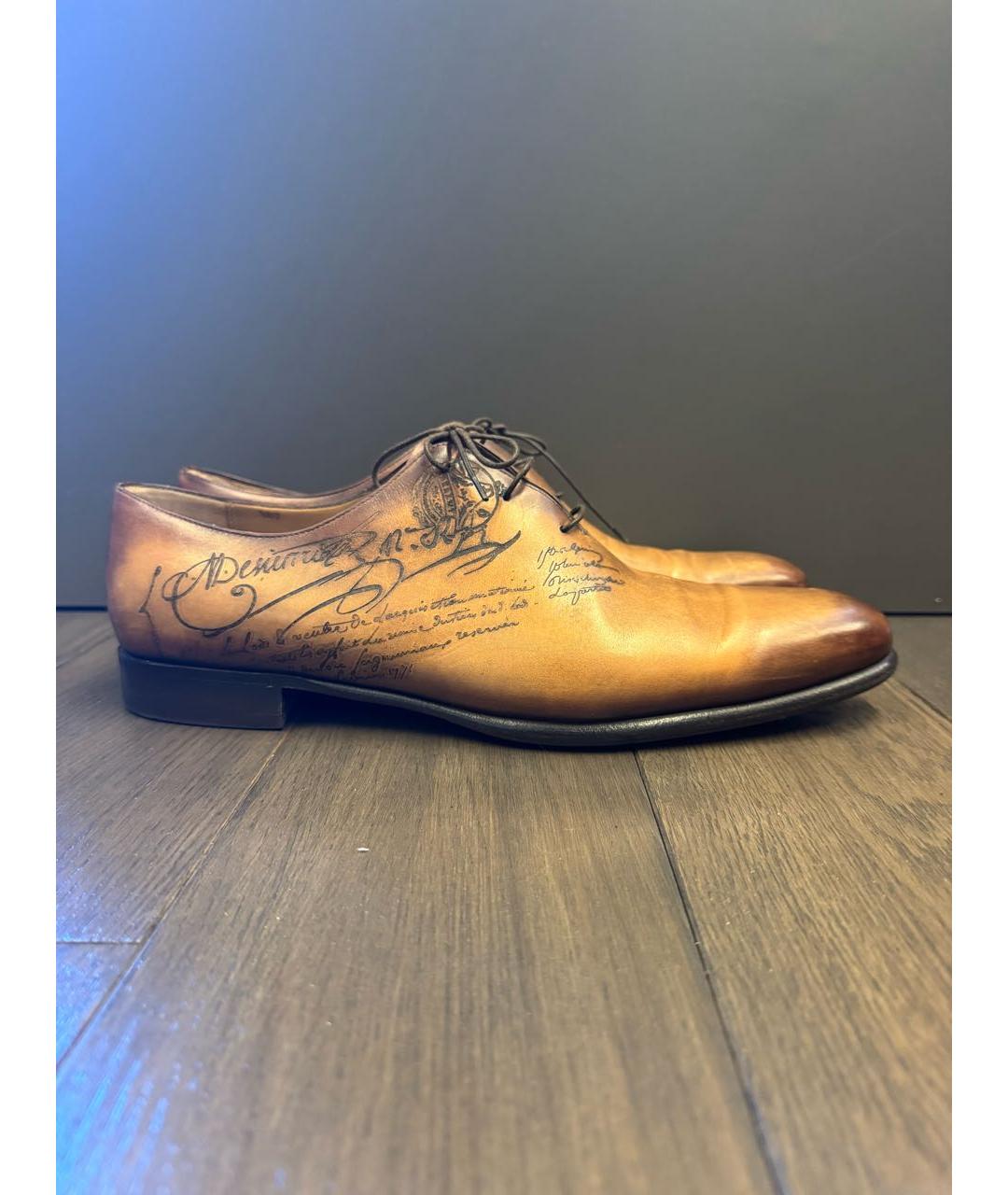 BERLUTI Горчичные кожаные туфли, фото 8