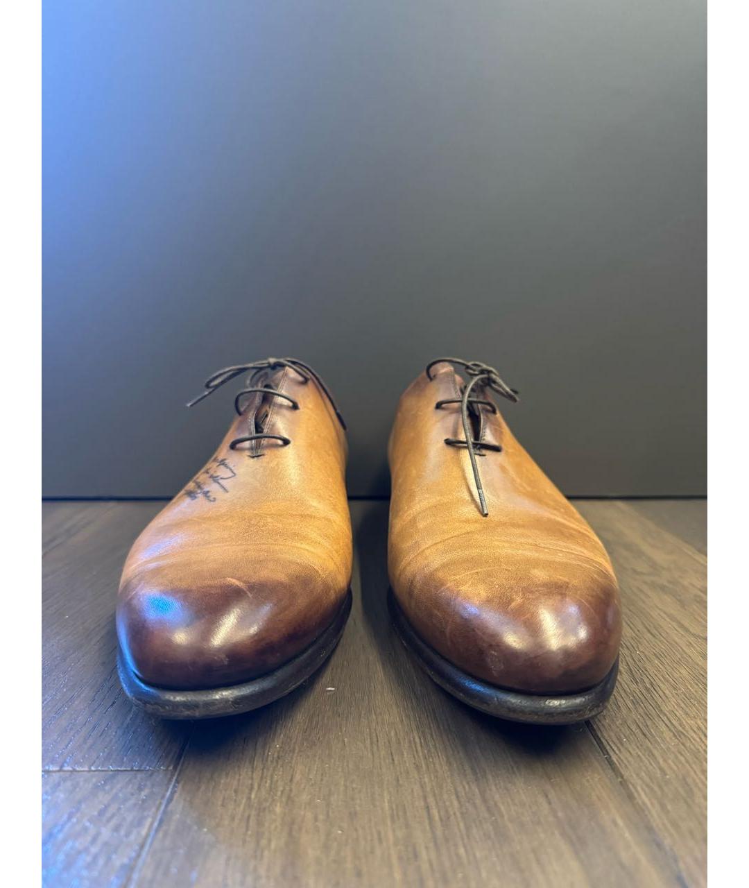 BERLUTI Горчичные кожаные туфли, фото 3