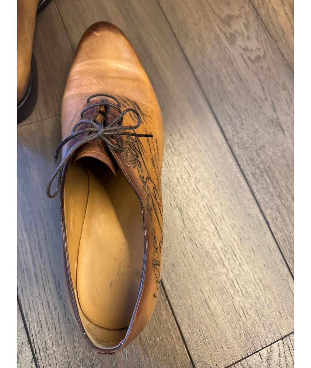 BERLUTI Горчичные кожаные туфли, фото 6