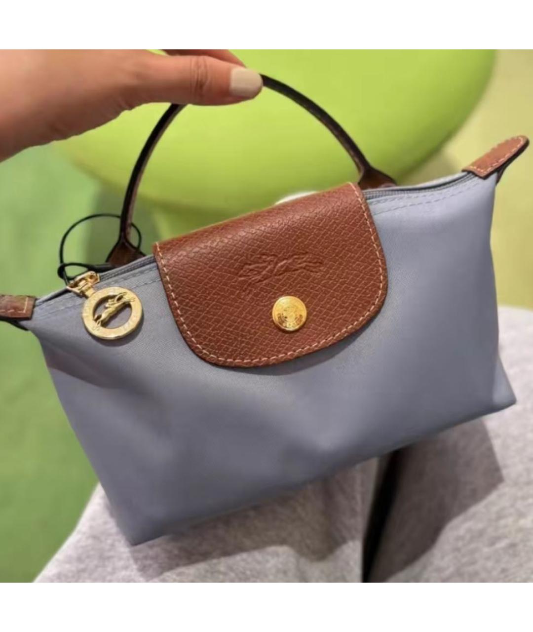 LONGCHAMP Голубая сумка с короткими ручками, фото 3