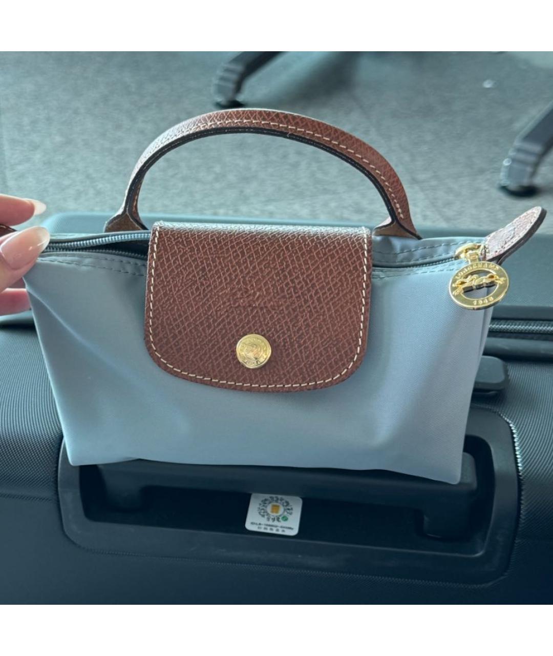 LONGCHAMP Голубая сумка с короткими ручками, фото 4