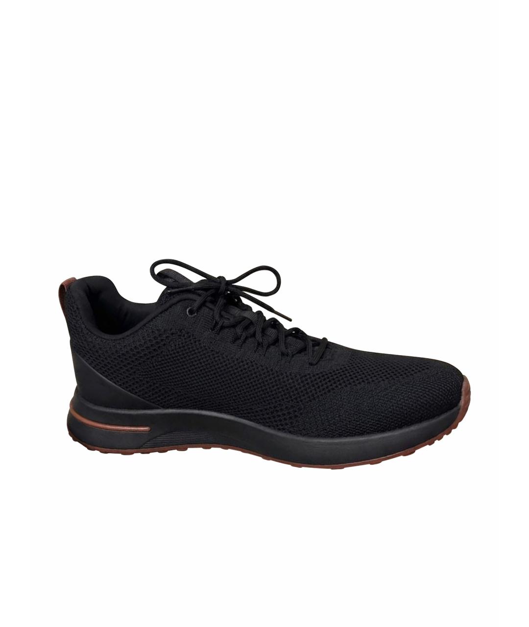 LORO PIANA Черные текстильные высокие кроссовки / кеды, фото 1