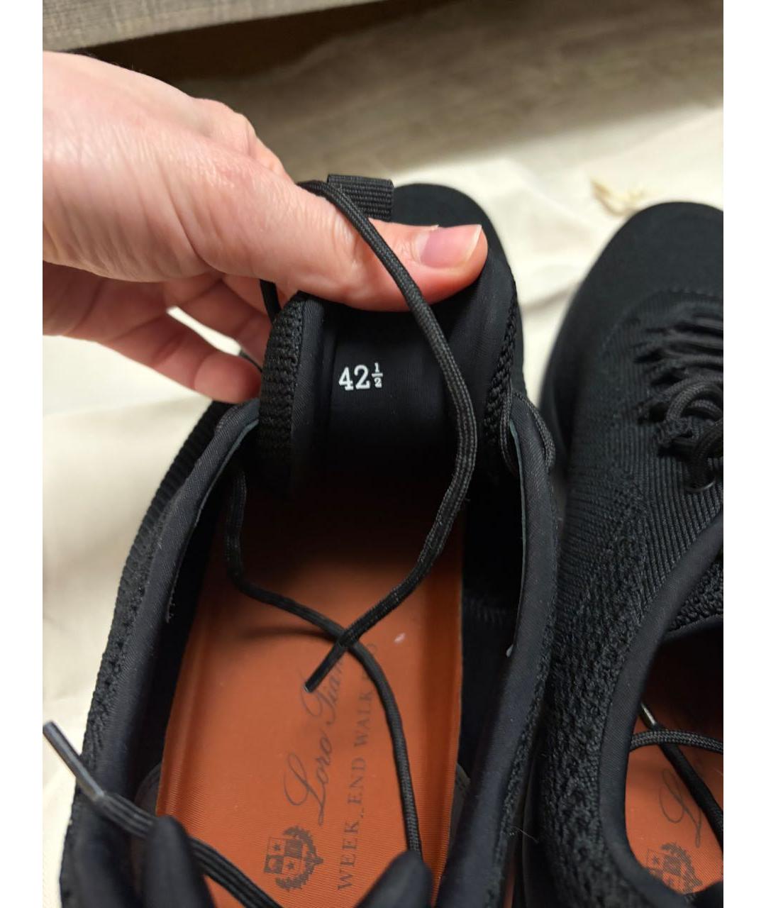 LORO PIANA Черные текстильные высокие кроссовки / кеды, фото 3