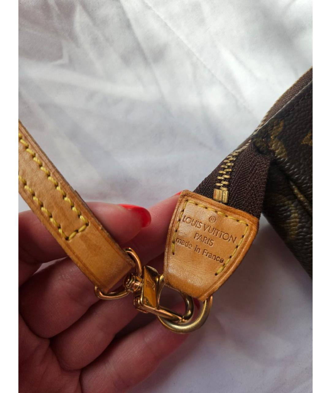 LOUIS VUITTON Коричневая кожаная сумка через плечо, фото 5