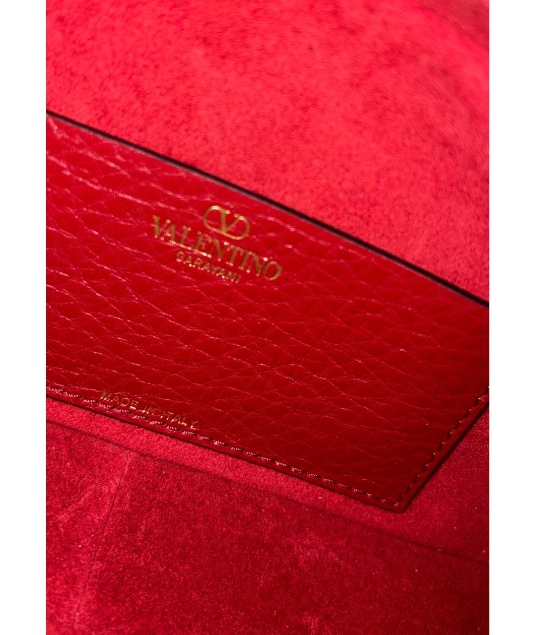 VALENTINO Красная кожаная сумка через плечо, фото 8