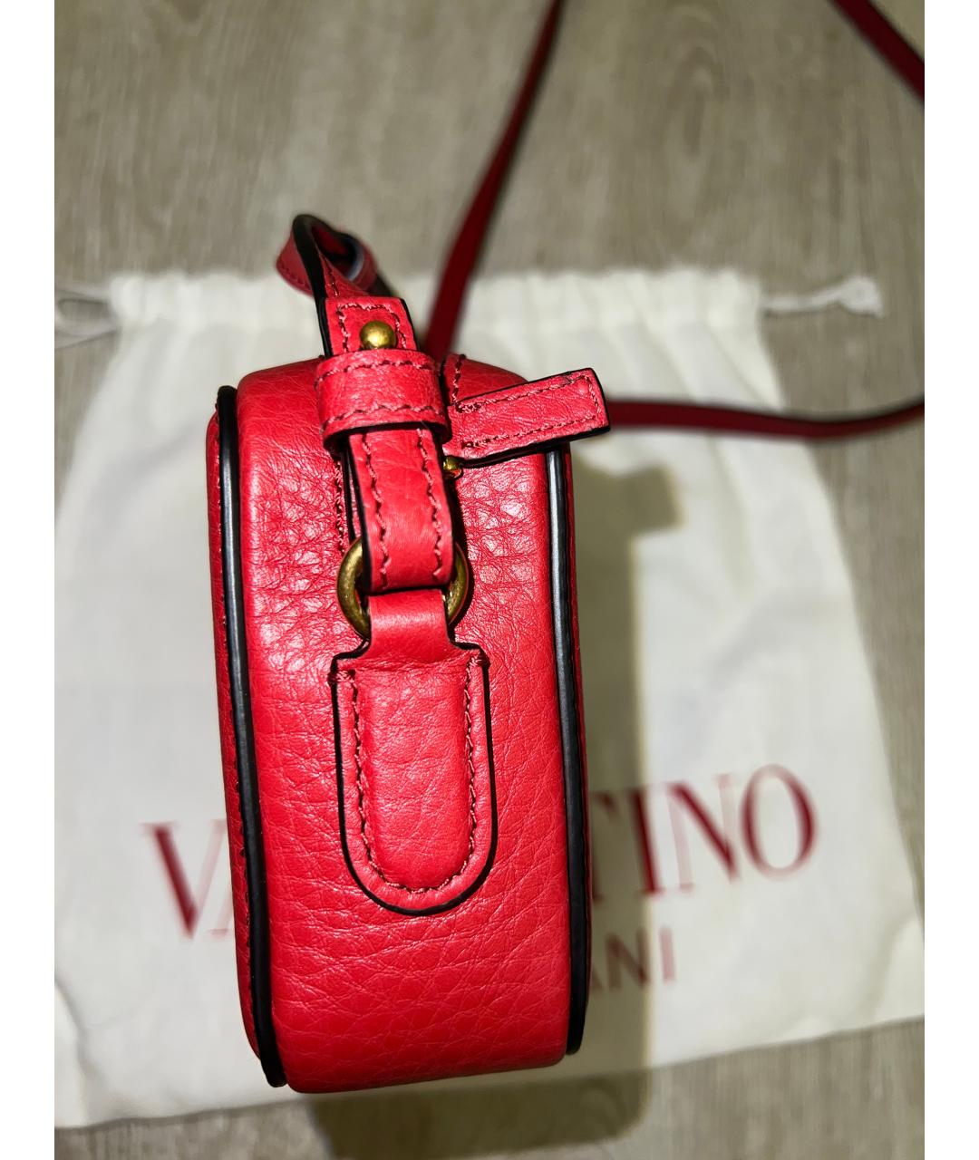 VALENTINO Красная кожаная сумка через плечо, фото 7