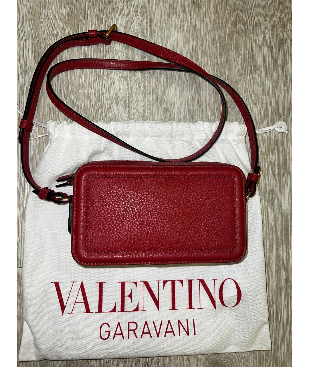 VALENTINO Красная кожаная сумка через плечо, фото 3