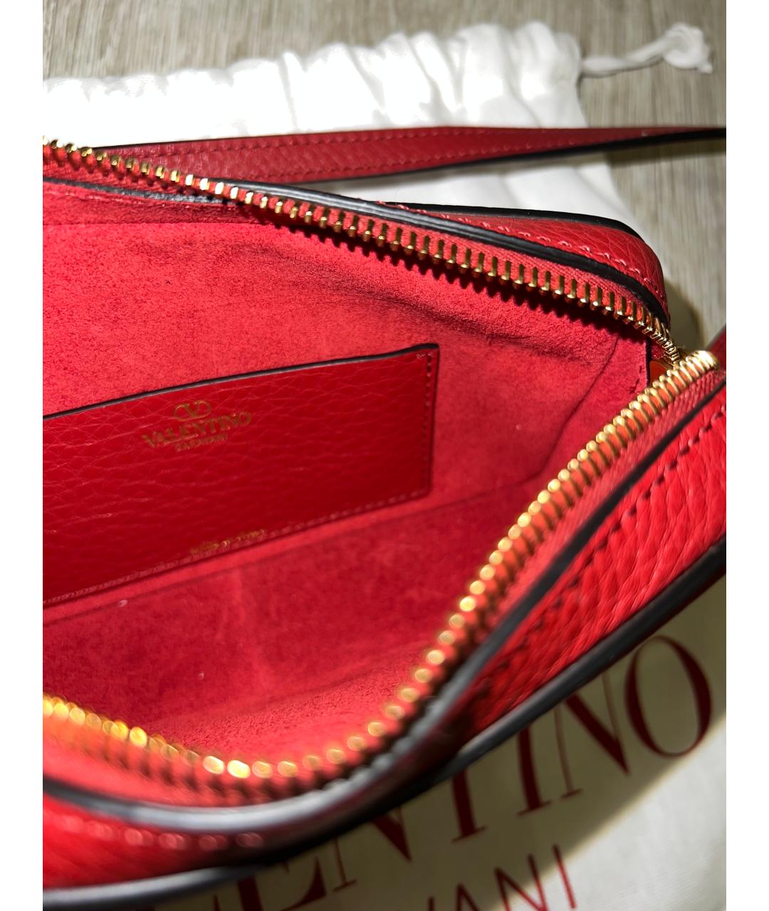 VALENTINO Красная кожаная сумка через плечо, фото 5