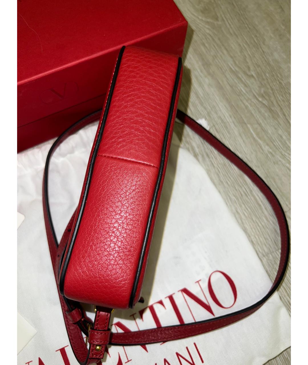 VALENTINO Красная кожаная сумка через плечо, фото 9