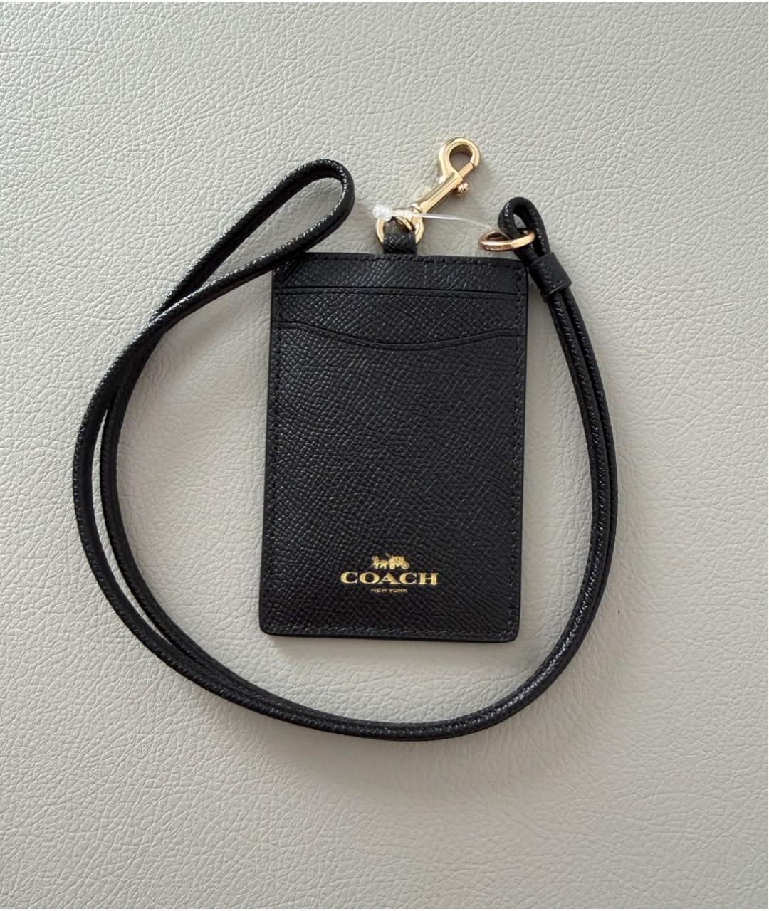 COACH Черный кожаный кардхолдер, фото 3
