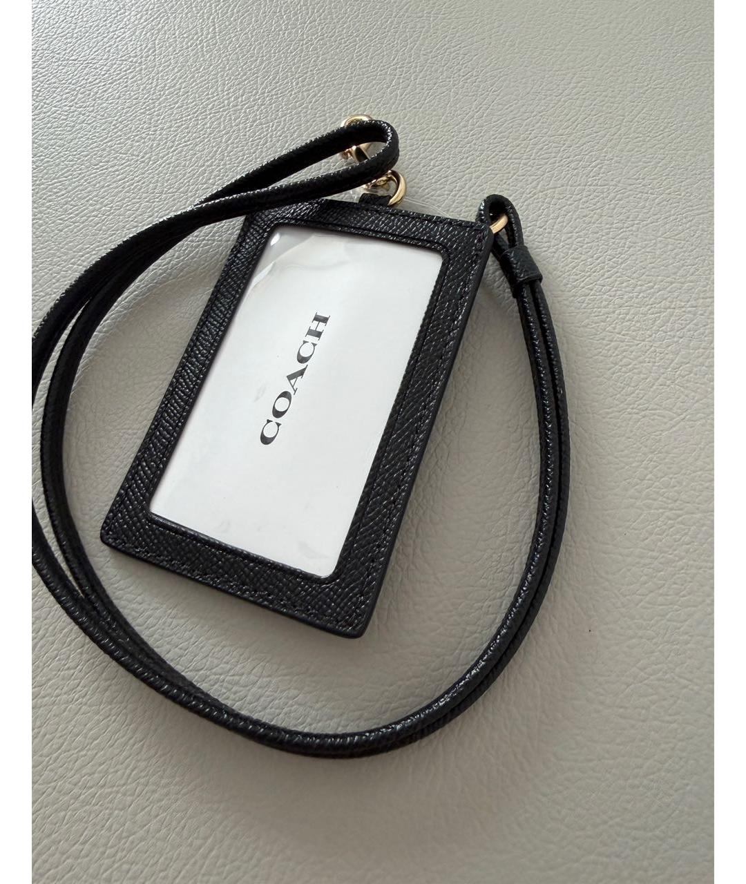 COACH Черный кожаный кардхолдер, фото 2