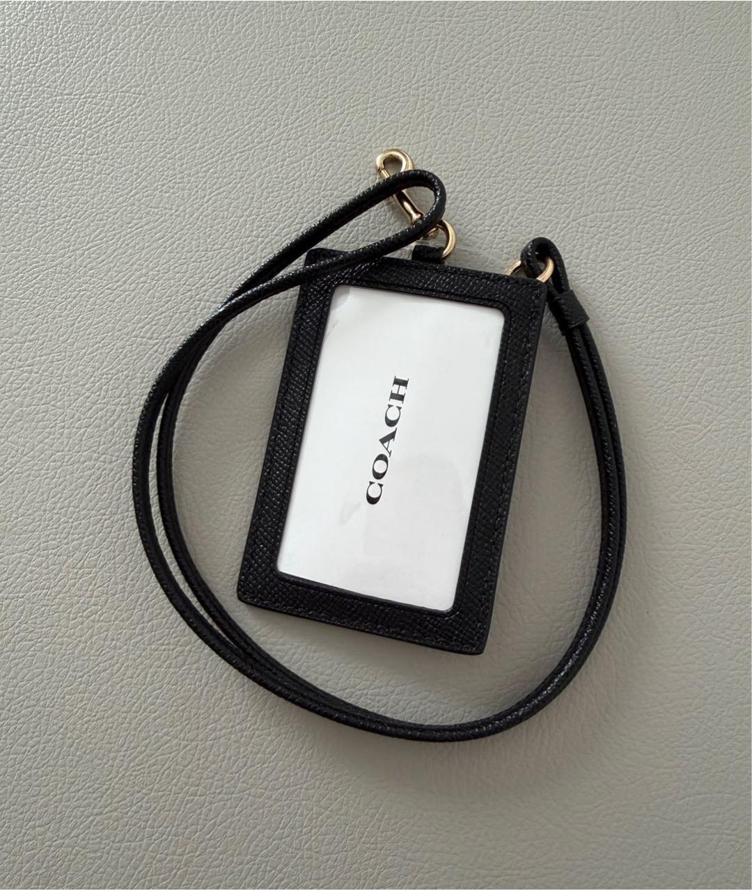 COACH Черный кожаный кардхолдер, фото 4
