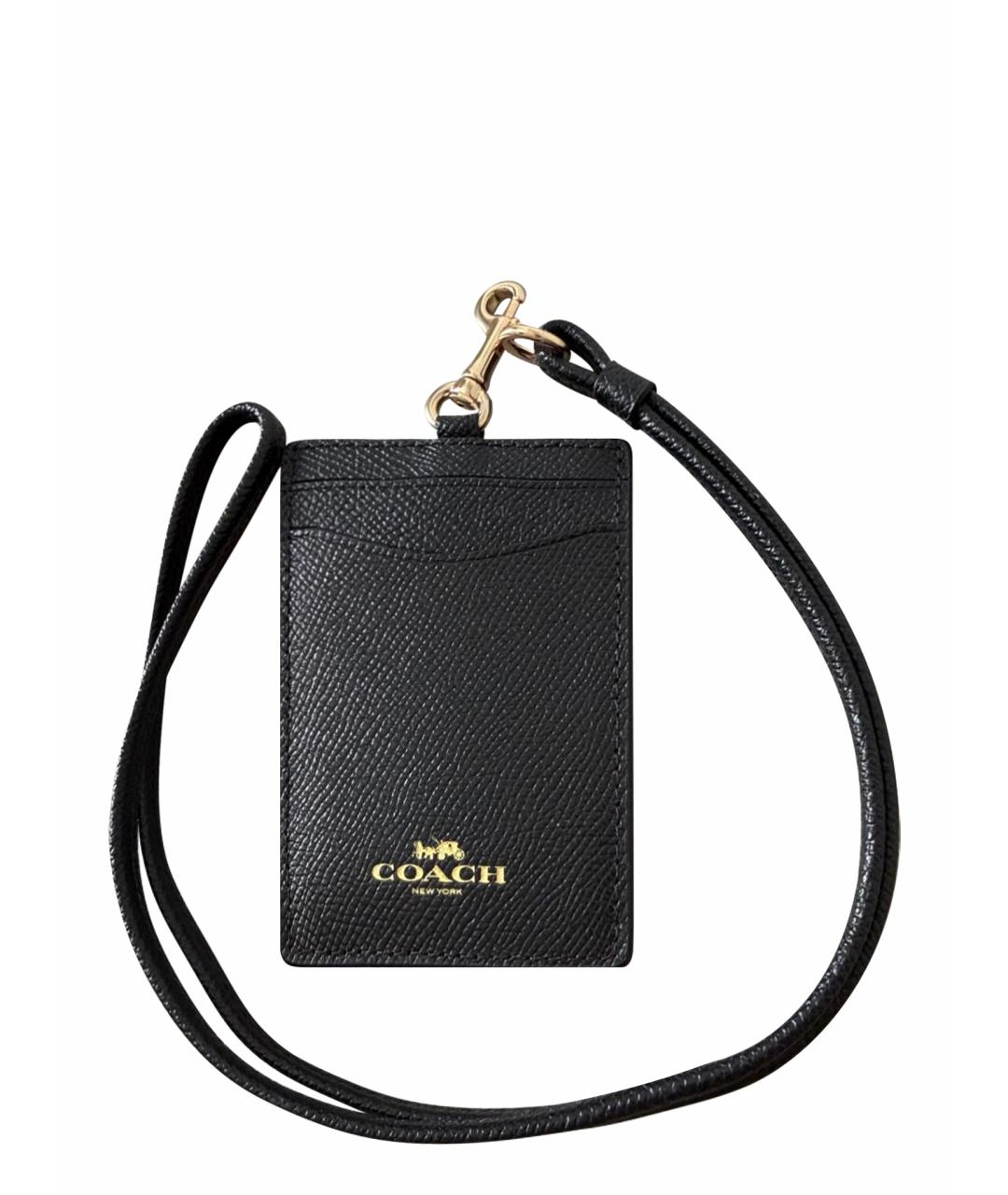 COACH Черный кожаный кардхолдер, фото 1