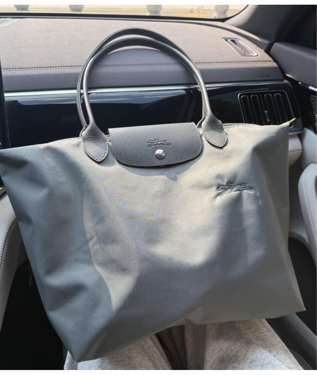 LONGCHAMP Серая тканевая сумка тоут, фото 8