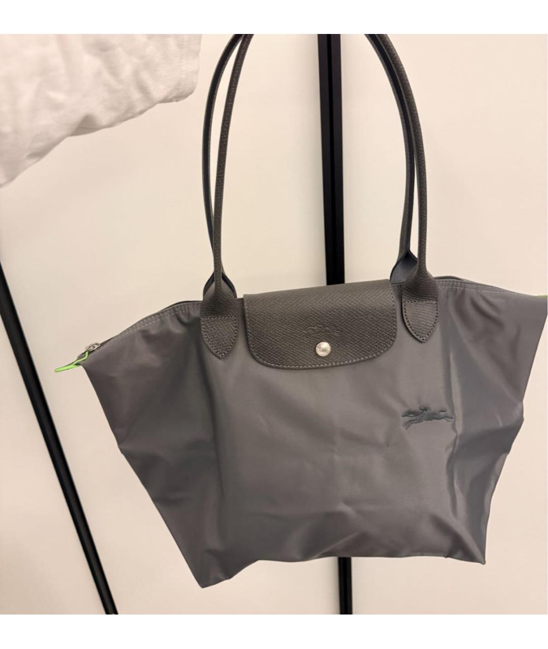 LONGCHAMP Серая тканевая сумка тоут, фото 7