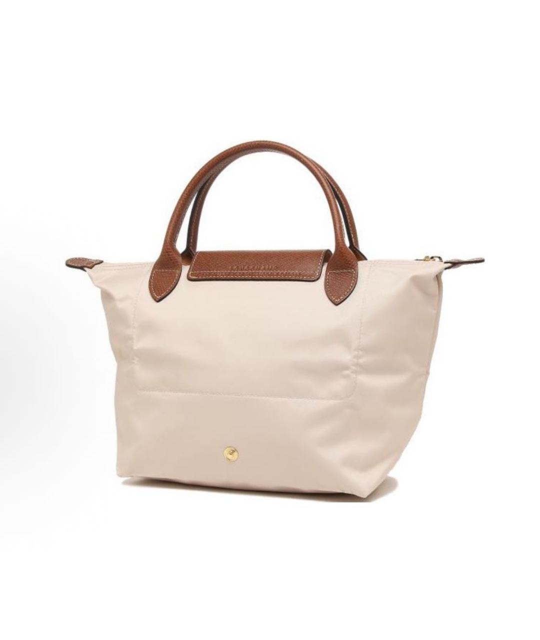LONGCHAMP Бежевая тканевая сумка с короткими ручками, фото 2