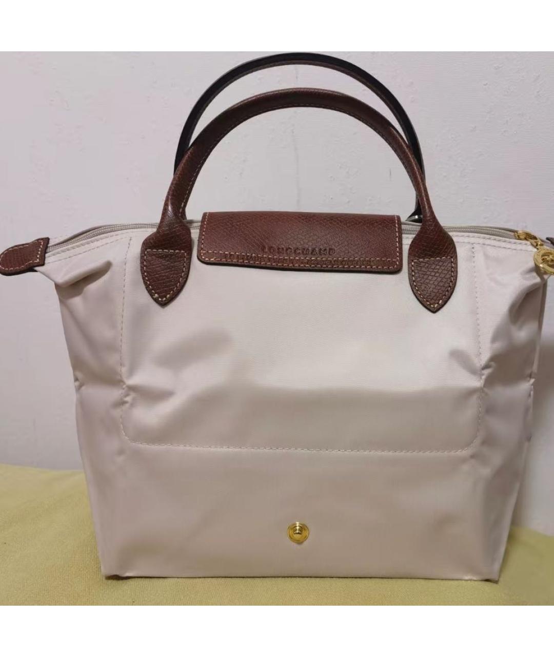 LONGCHAMP Бежевая тканевая сумка с короткими ручками, фото 7