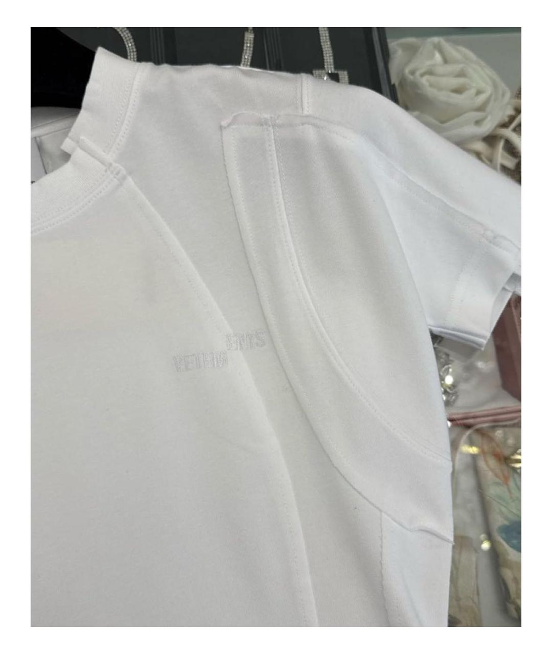 VETEMENTS Белая хлопковая футболка, фото 3
