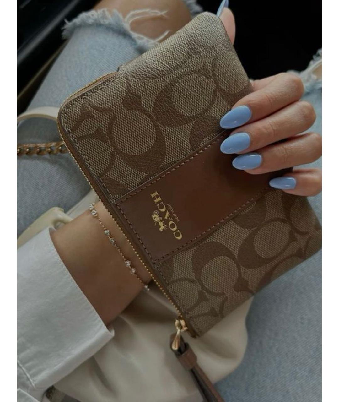 COACH Коричневый кожаный кардхолдер, фото 6