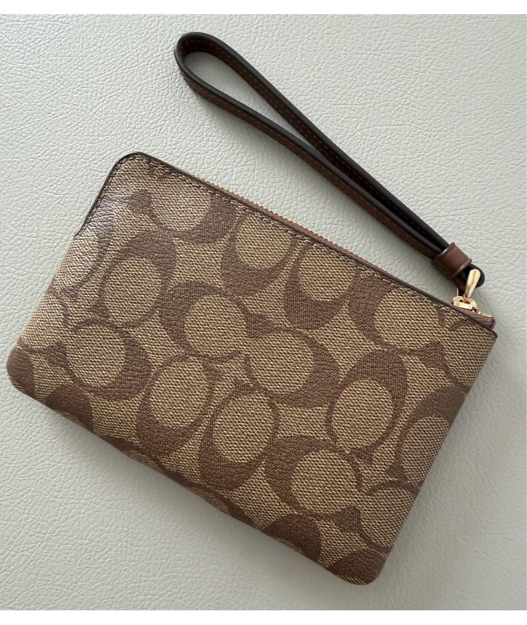 COACH Коричневый кожаный кардхолдер, фото 2