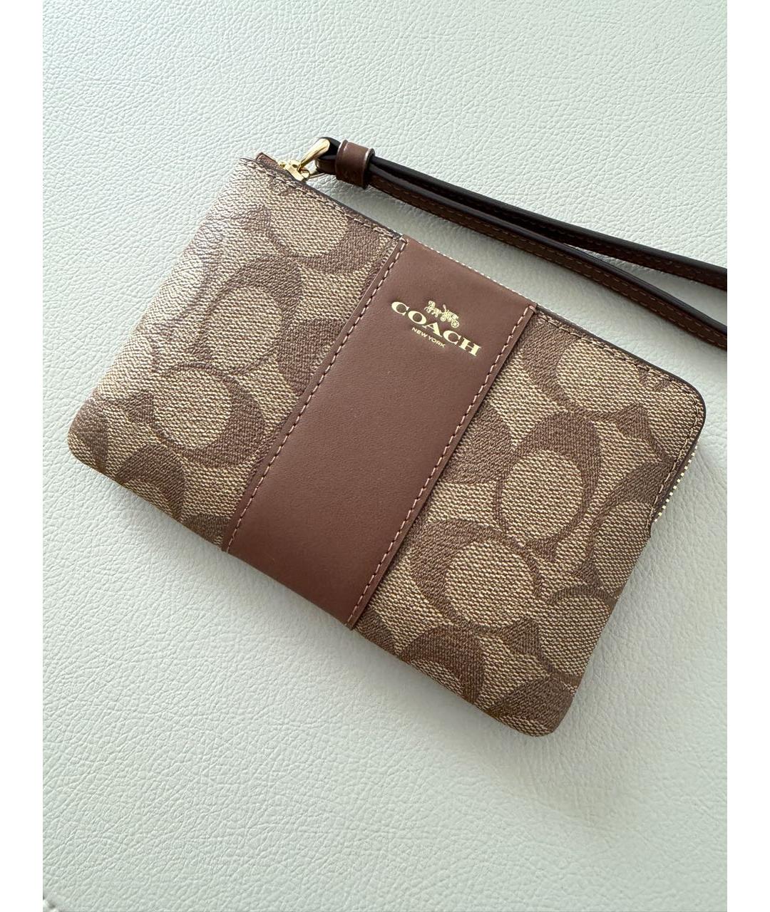 COACH Коричневый кожаный кардхолдер, фото 7