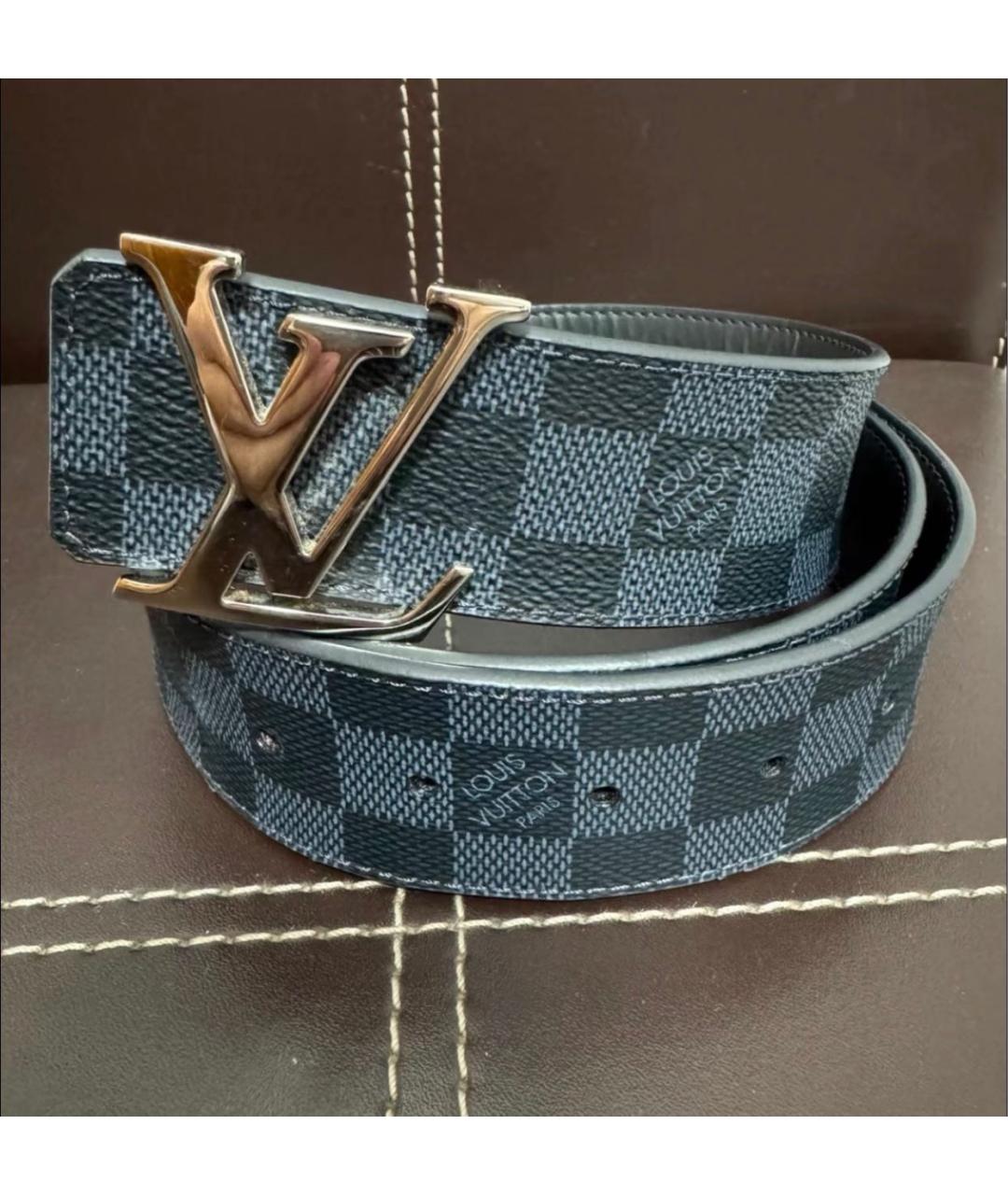 LOUIS VUITTON Темно-синий кожаный ремень, фото 5