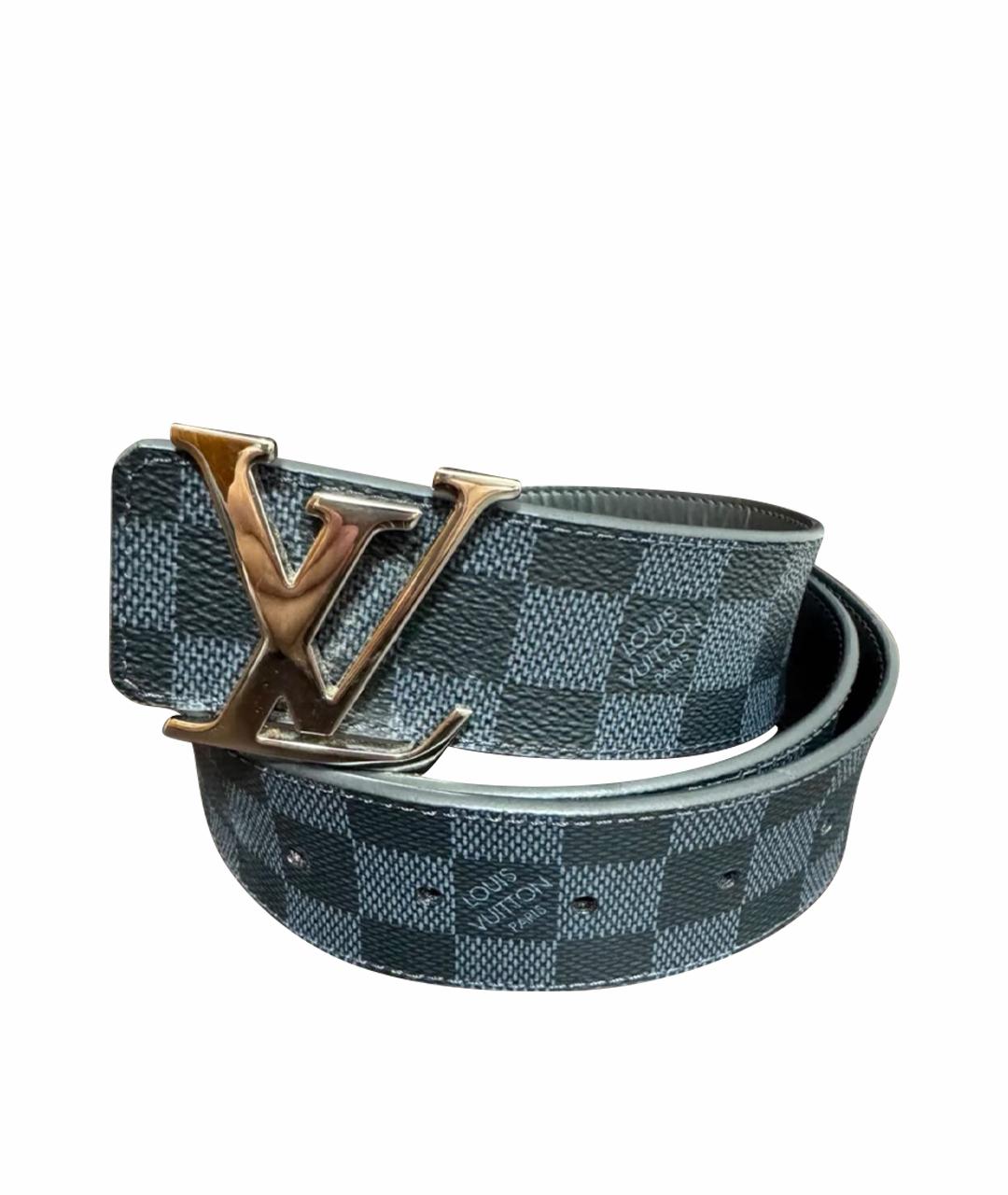 LOUIS VUITTON Темно-синий кожаный ремень, фото 1