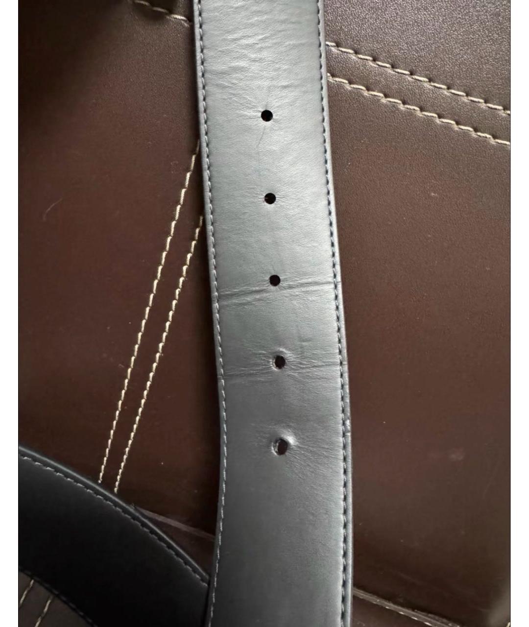 LOUIS VUITTON Темно-синий кожаный ремень, фото 3