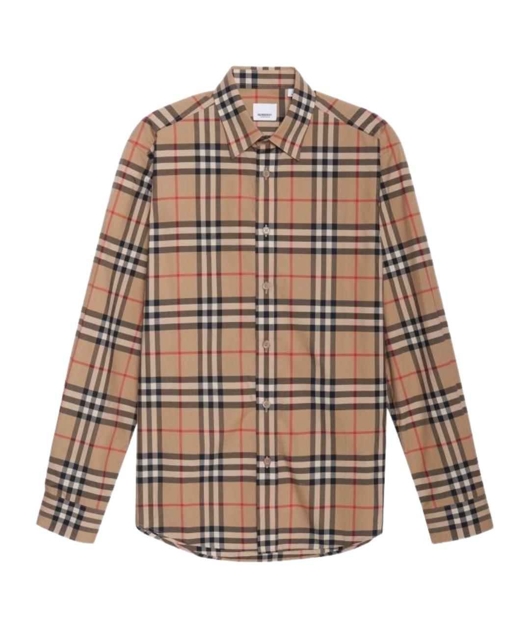 BURBERRY Хаки хлопковая кэжуал рубашка, фото 1
