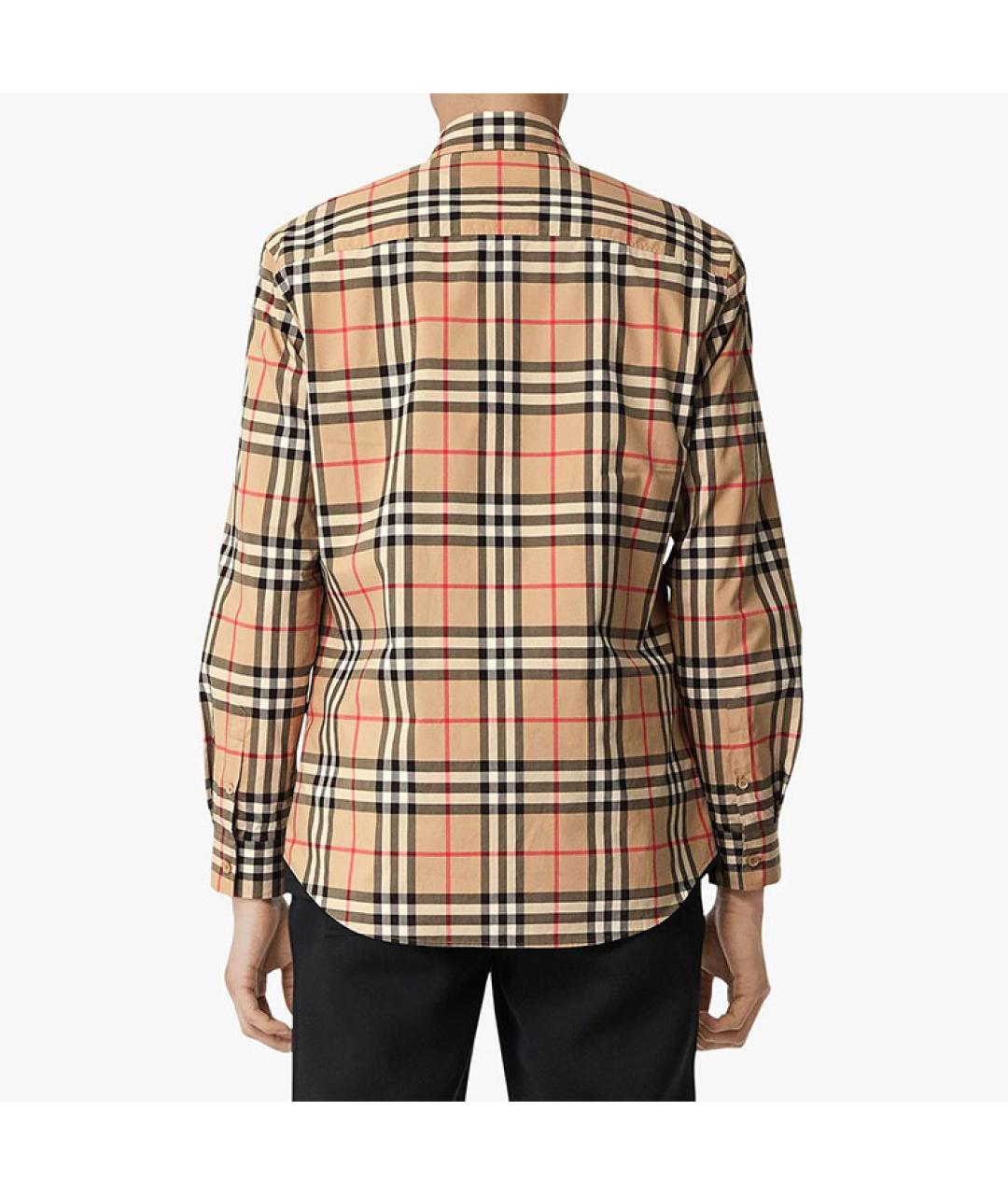 BURBERRY Хаки хлопковая кэжуал рубашка, фото 4