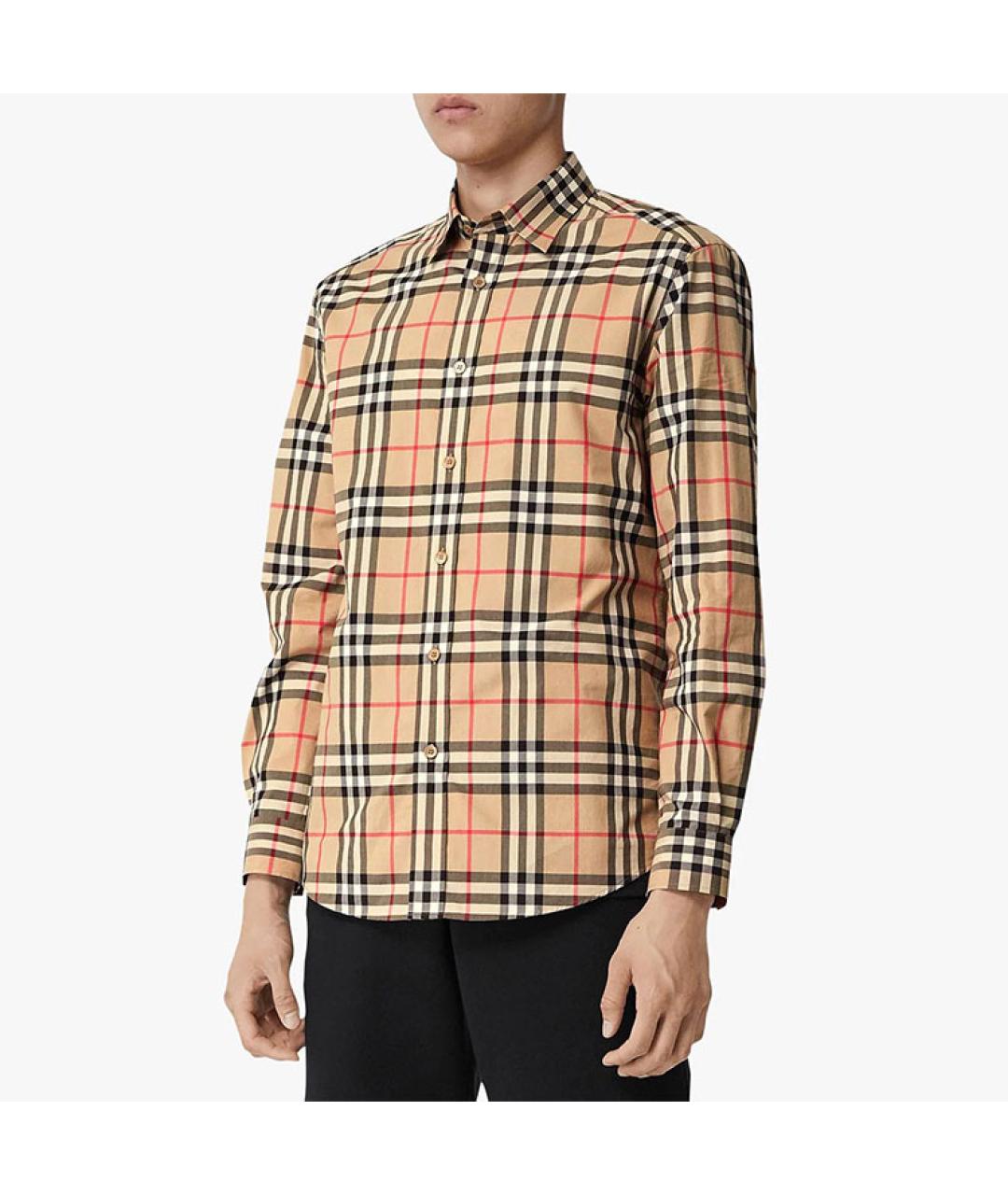 BURBERRY Хаки хлопковая кэжуал рубашка, фото 5