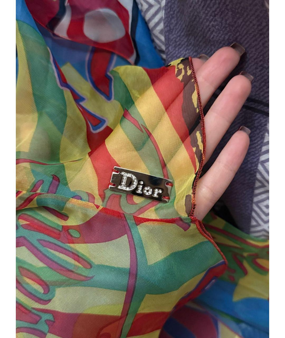CHRISTIAN DIOR Мульти шарф, фото 3