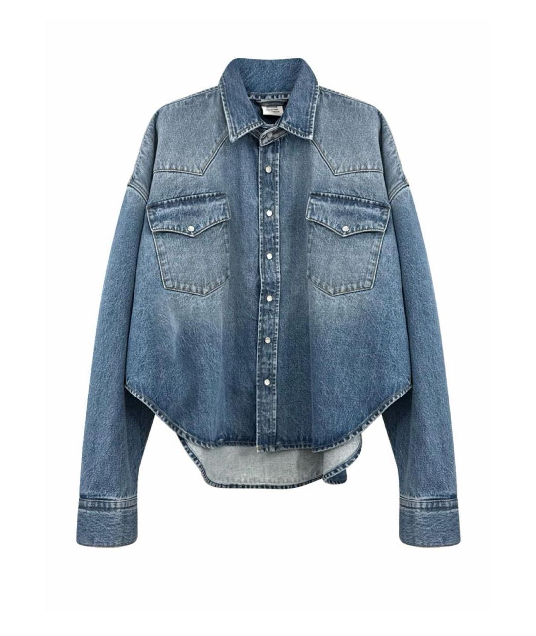 VETEMENTS Синяя деним рубашка, фото 5