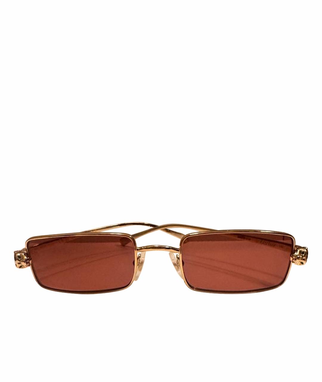 CARTIER Бордовые металлические солнцезащитные очки, фото 1
