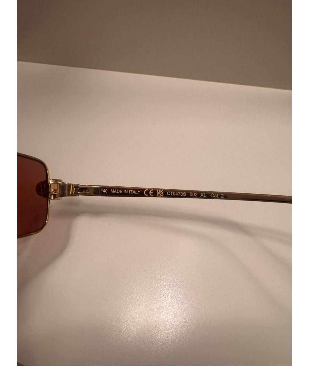 CARTIER Бордовые металлические солнцезащитные очки, фото 7