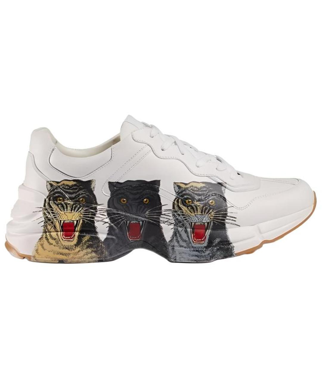 GUCCI Белые низкие кроссовки / кеды, фото 1