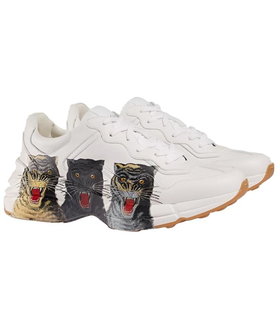 GUCCI Белые низкие кроссовки / кеды, фото 3