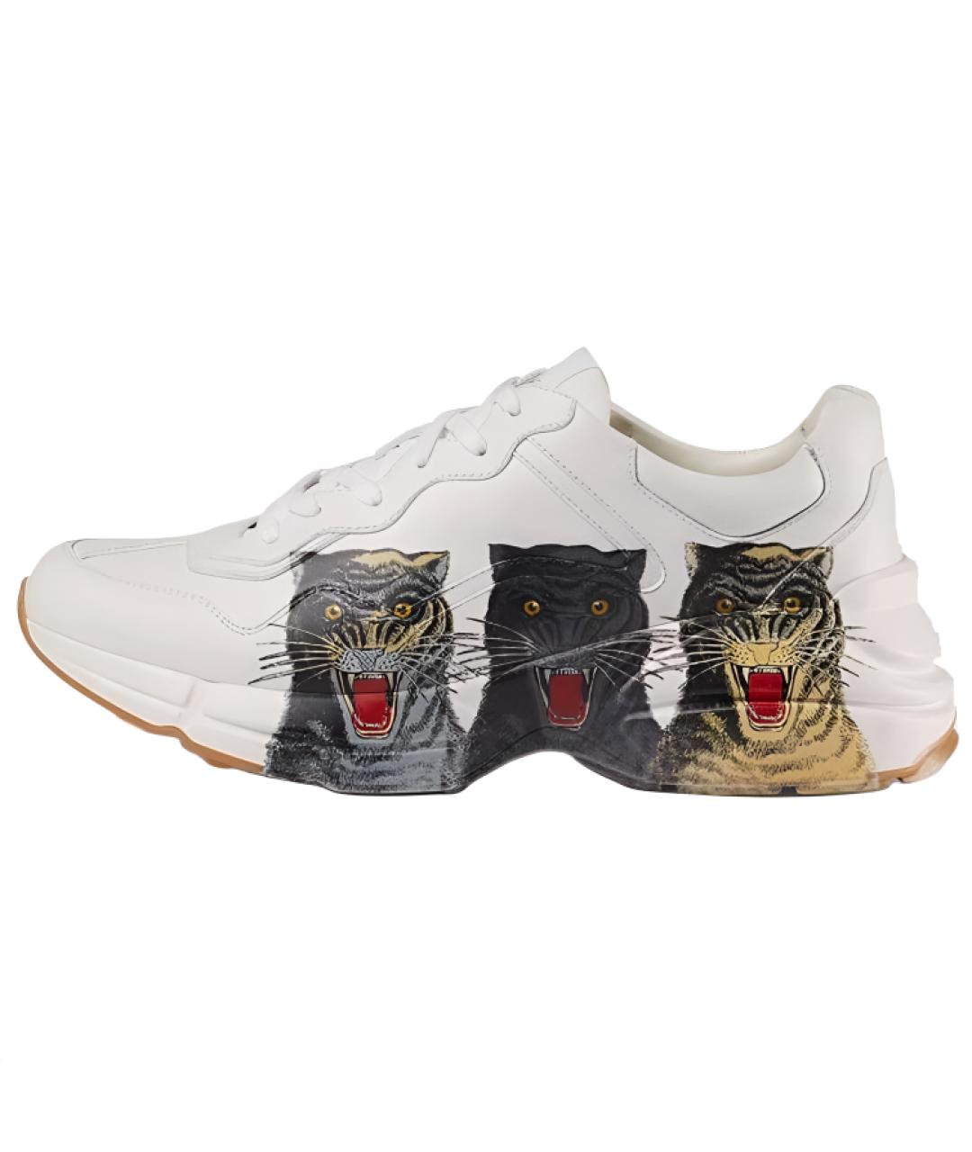 GUCCI Белые низкие кроссовки / кеды, фото 2