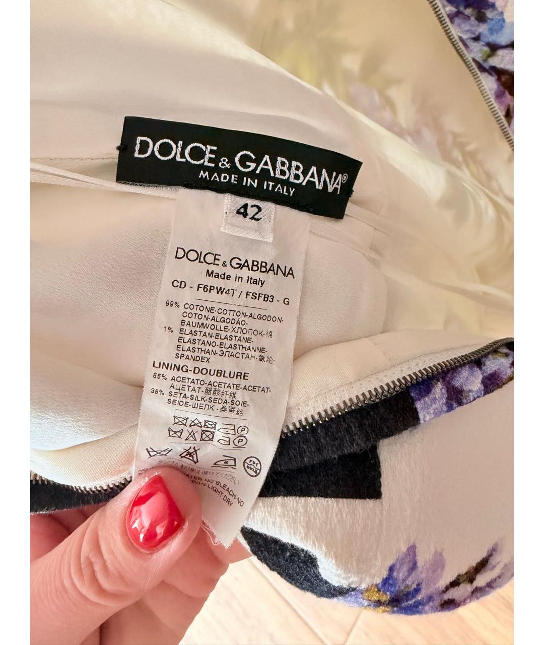 DOLCE&GABBANA Мульти хлопко-эластановое коктейльное платье, фото 3