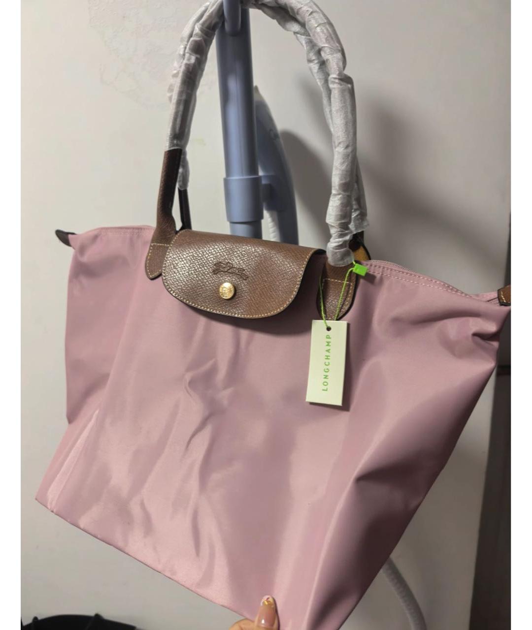 LONGCHAMP Розовая тканевая сумка тоут, фото 5
