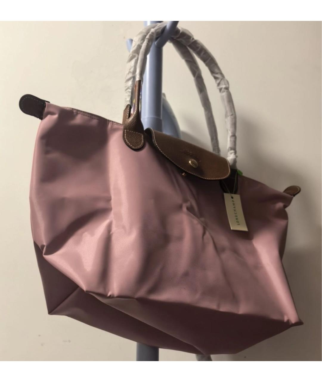 LONGCHAMP Розовая тканевая сумка тоут, фото 6
