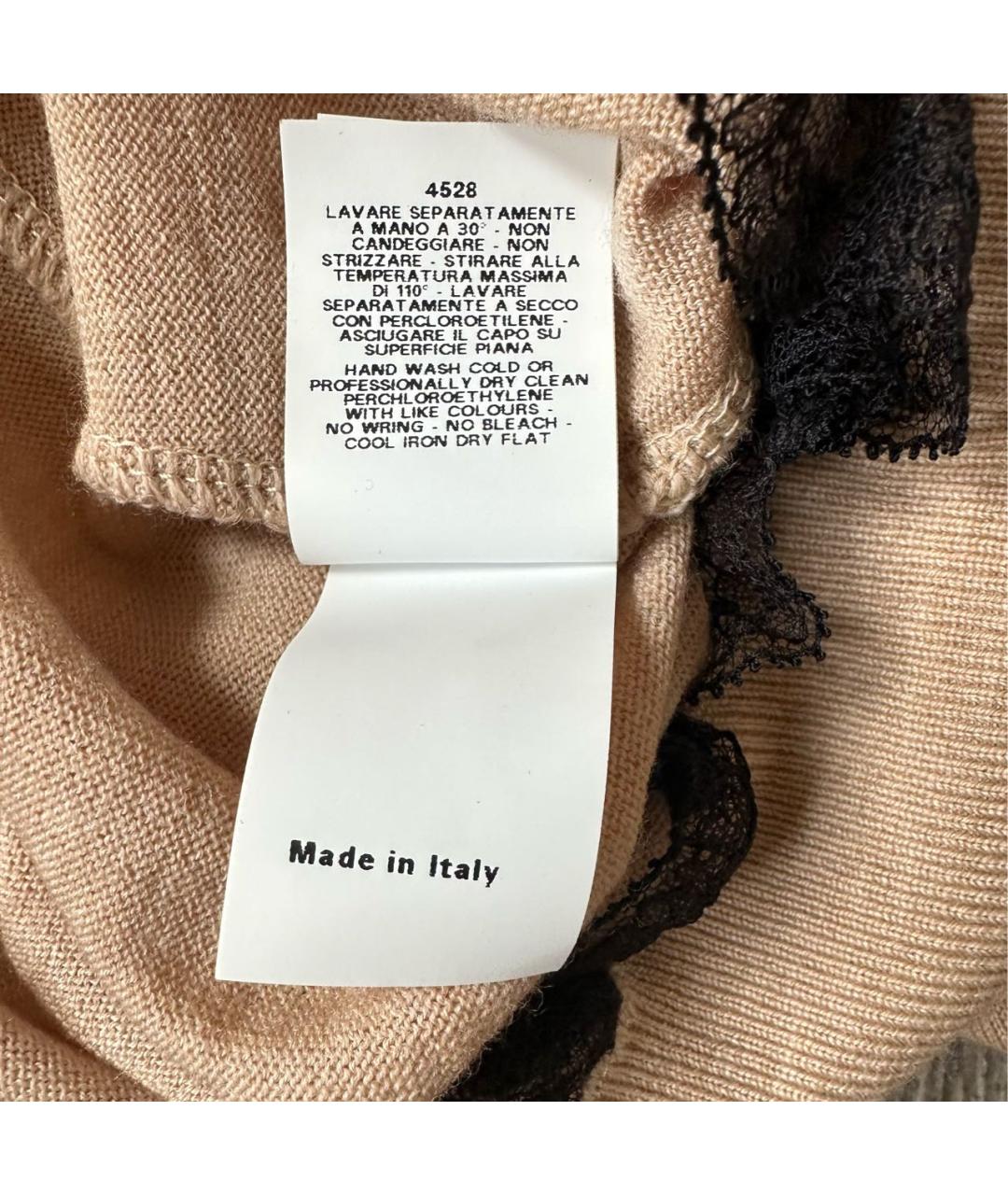 MOSCHINO Бежевый шерстяной джемпер / свитер, фото 5