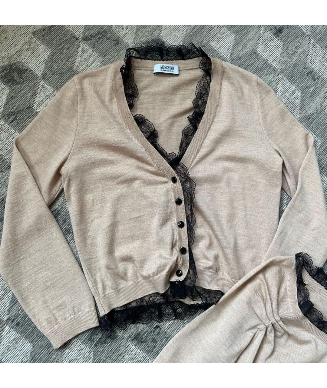 MOSCHINO Бежевый шерстяной джемпер / свитер, фото 7