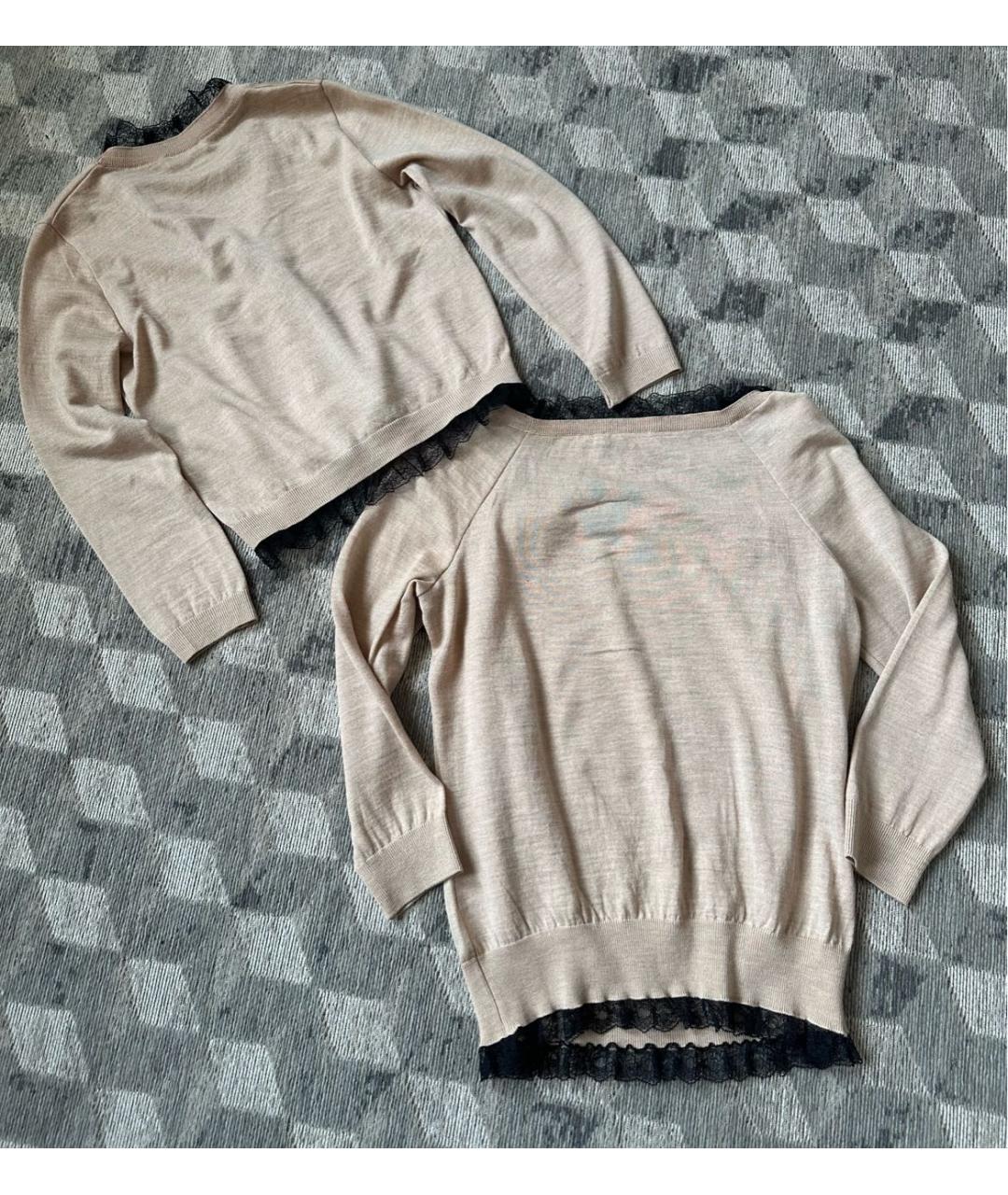 MOSCHINO Бежевый шерстяной джемпер / свитер, фото 8